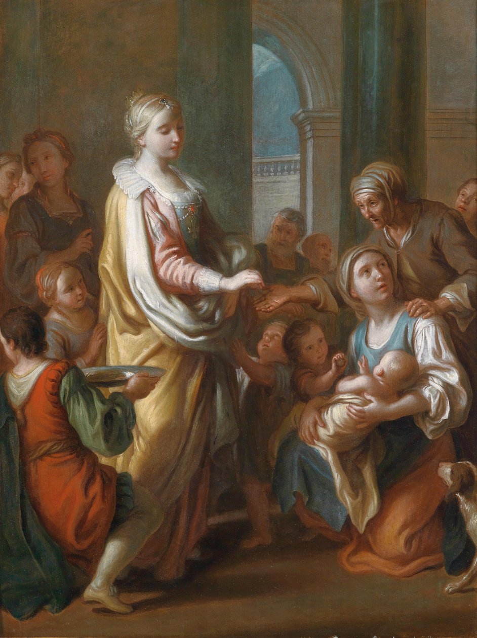 Die Heilige Elisabeth pystysuora Almosen tekijältä Pietro Antonio Rotari