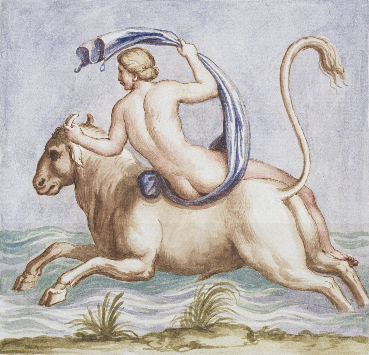 Ms Gen 1496 Kilpi CXX, Europan raiskaus, 1674 tekijältä Pietro Santi Bartoli