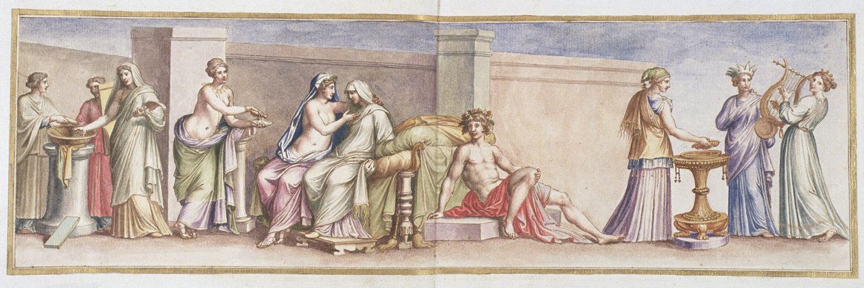 Ms Gen 1496 Plate XLI Aldobrandini Wedding, 1674 tekijältä Pietro Santi Bartoli