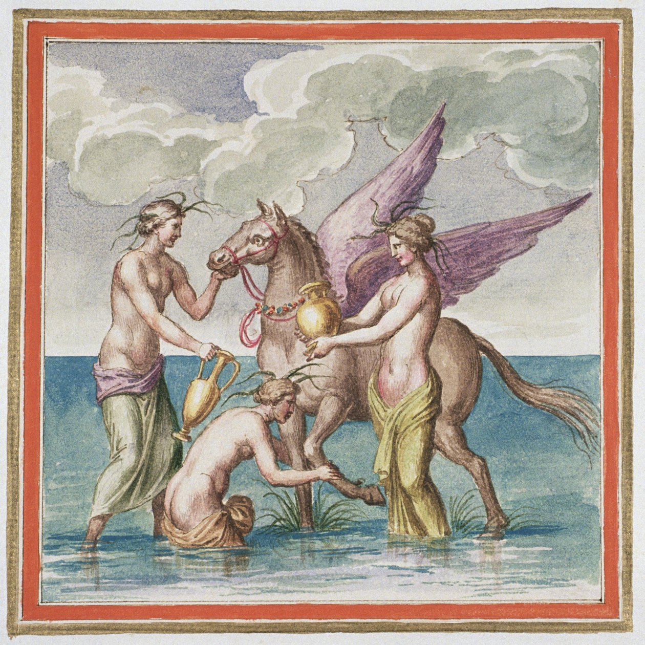 Ms Gen 1496 Lautanen XXX Pegasus, 1674 tekijältä Pietro Santi Bartoli