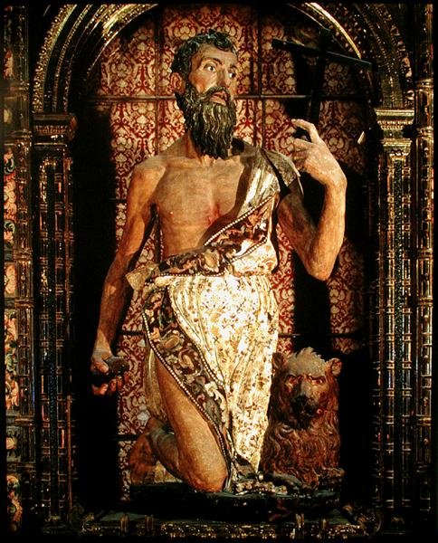 St Jerome (monivärinen puu) tekijältä Pietro Torrigiano