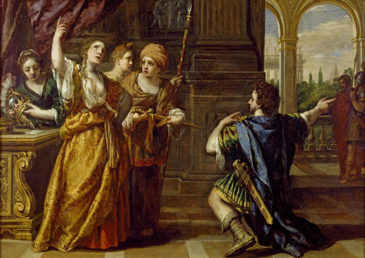 Semiramiksen vala, n. 1623-24 (öljy kuparille) tekijältä Pietro da Cortona