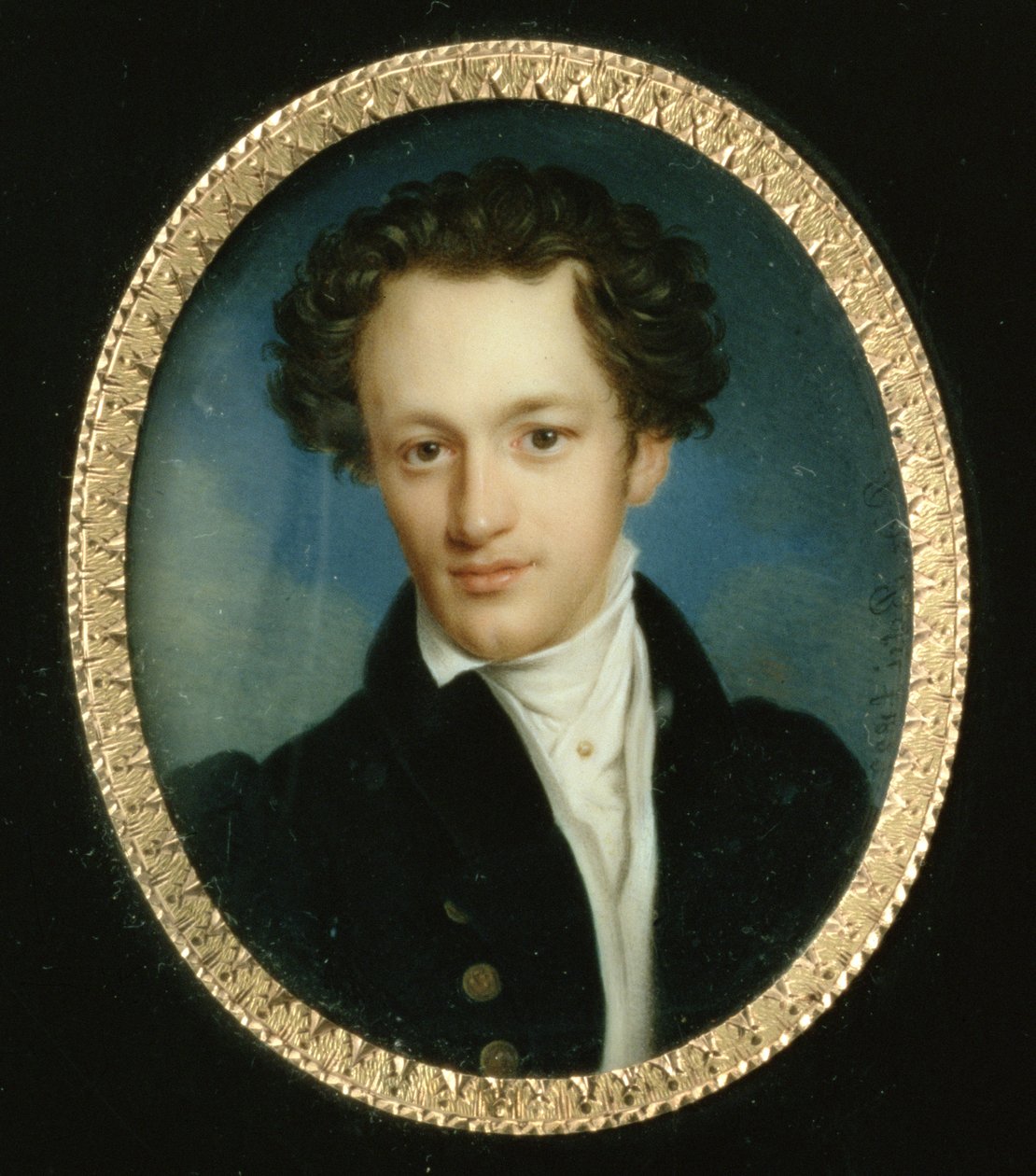 Muotokuva tuntemattomasta miehestä sinisessä frakissa, 1829 tekijältä Pietro de Rossi