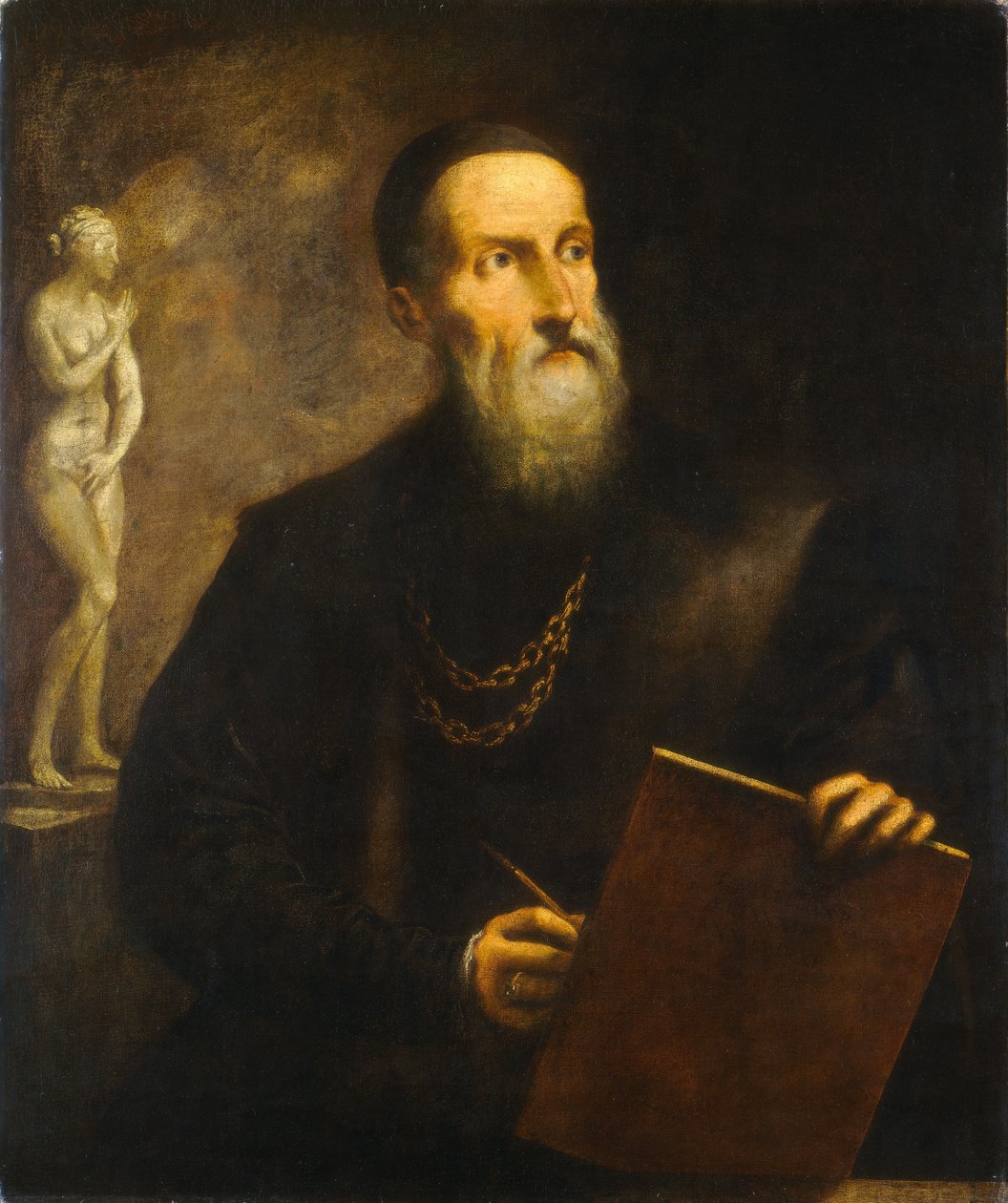 Tizianin kuvitteellinen omakuva, luultavasti 1650-luku (öljy kankaalle). tekijältä Pietro (1605-78) Della Vecchia