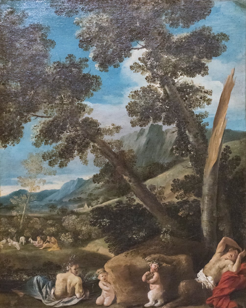 Maisema satyyrien kanssa tekijältä Pietro (1611 50) Testa