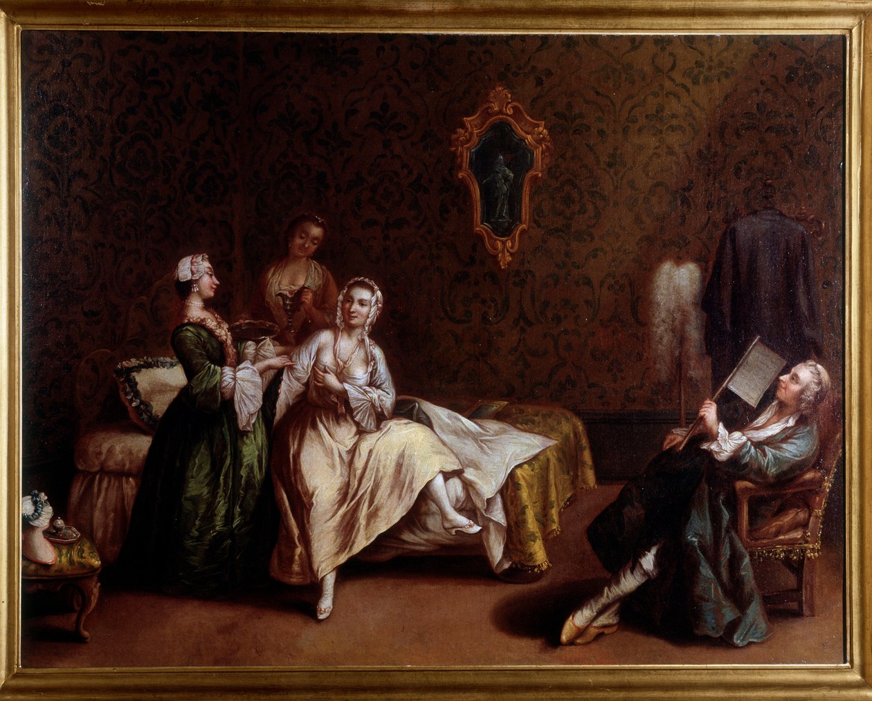 Naisen herääminen (maalaus, n. 1740) tekijältä Pietro (after) Longhi