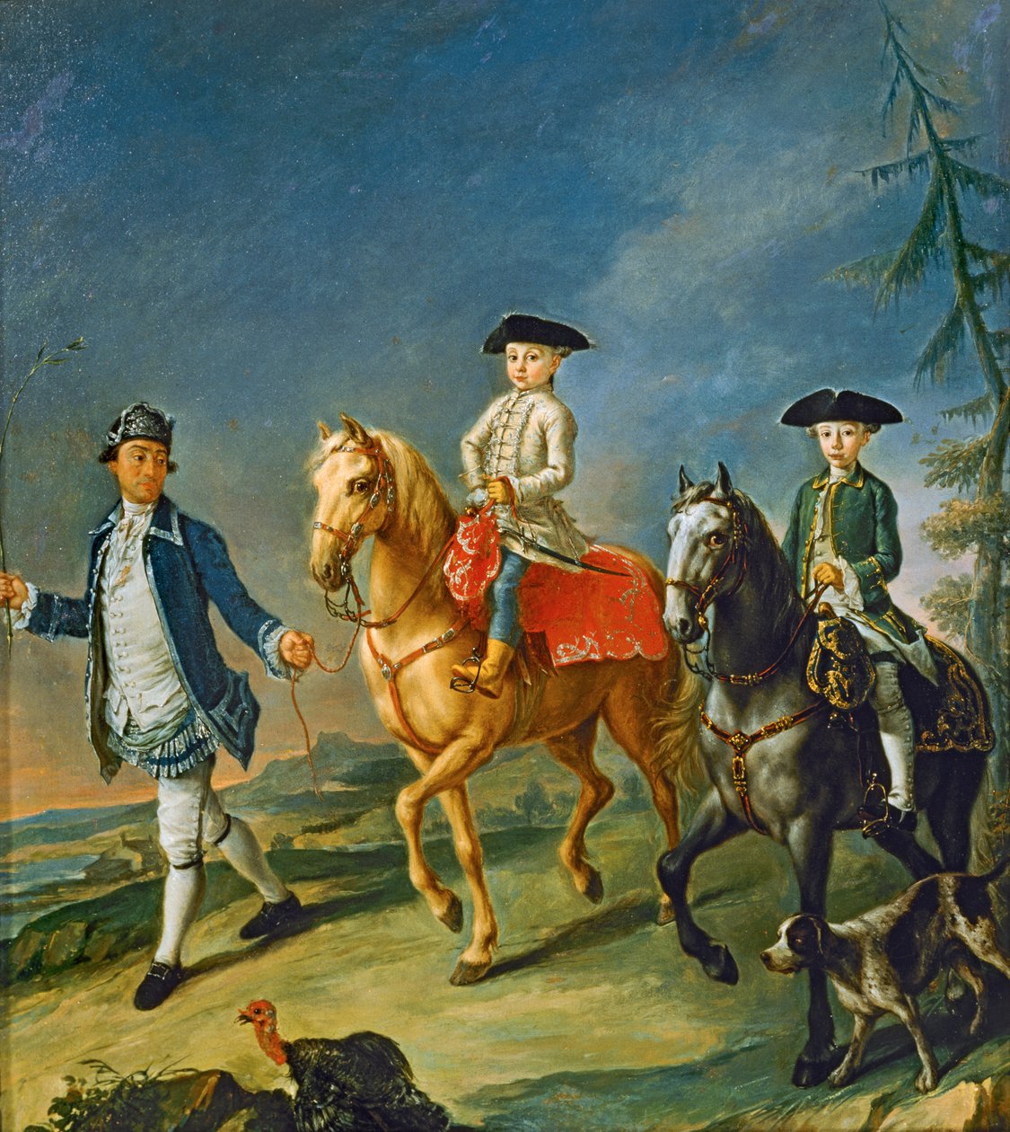 Ratsastus hevosen selässä ... (maalaus kankaalle) tekijältä Pietro (circle of) Longhi