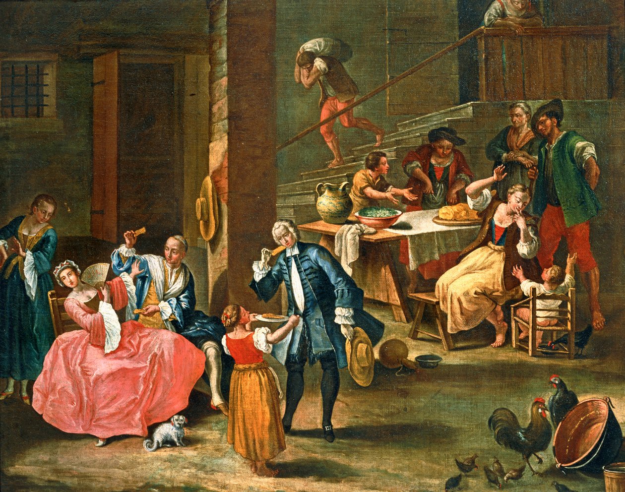 Piknik maalla ... (maalaus kankaalle) tekijältä Pietro (circle of) Longhi