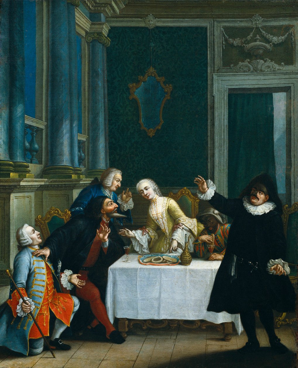 "Välipala naamioiden kanssa"" Commedia dell