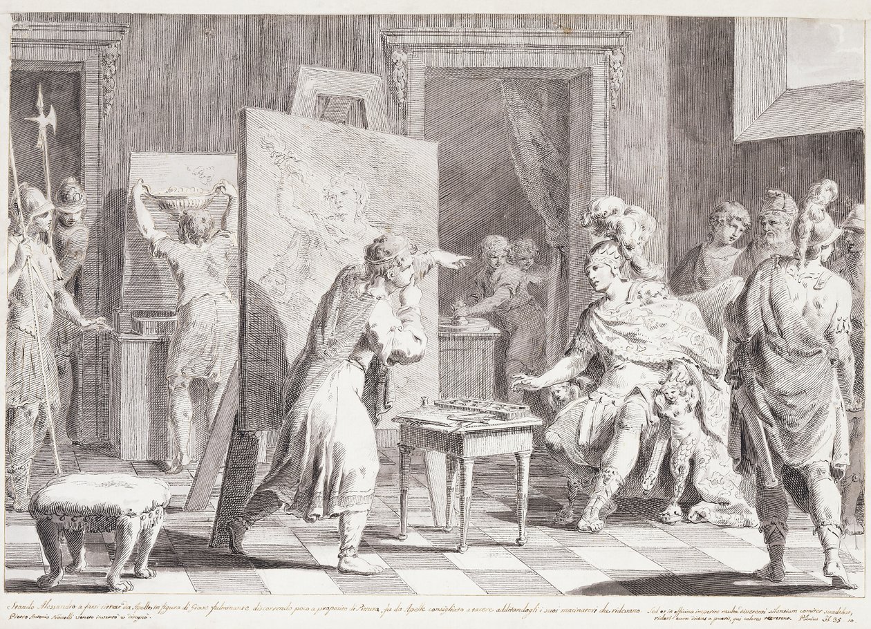 Aleksanteri Suuri Appellesin studiossa tekijältä Pietro Antonio Novelli