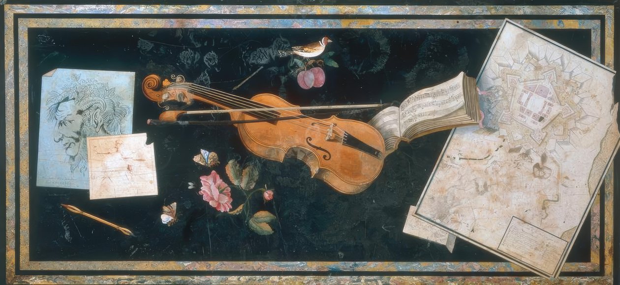 Pöytälevy Scagliola Florencen kanssa tekijältä Pietro Antonio Paolini
