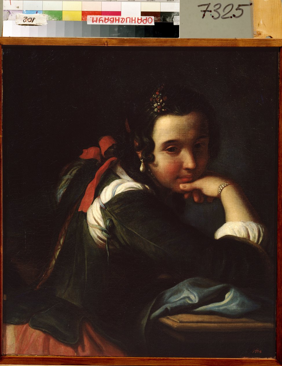 Muotokuva italialaisesta näyttelijästä tekijältä Pietro Antonio Rotari