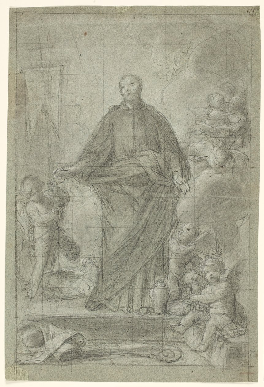 Sant Cajetan de Thiene (?) envoltat de puttinnish tekijältä Pietro Antonio de Pietri