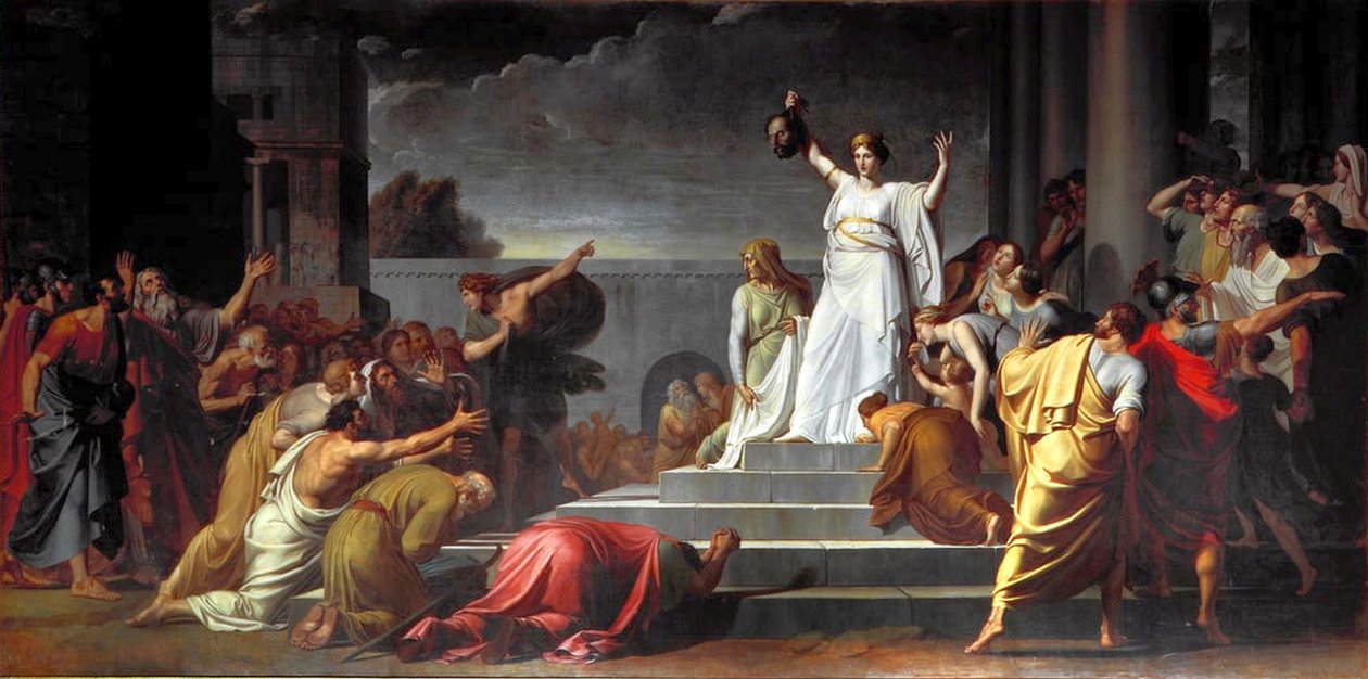 Judith pitelee Holofernesin päätä. tekijältä Pietro Benvenuti