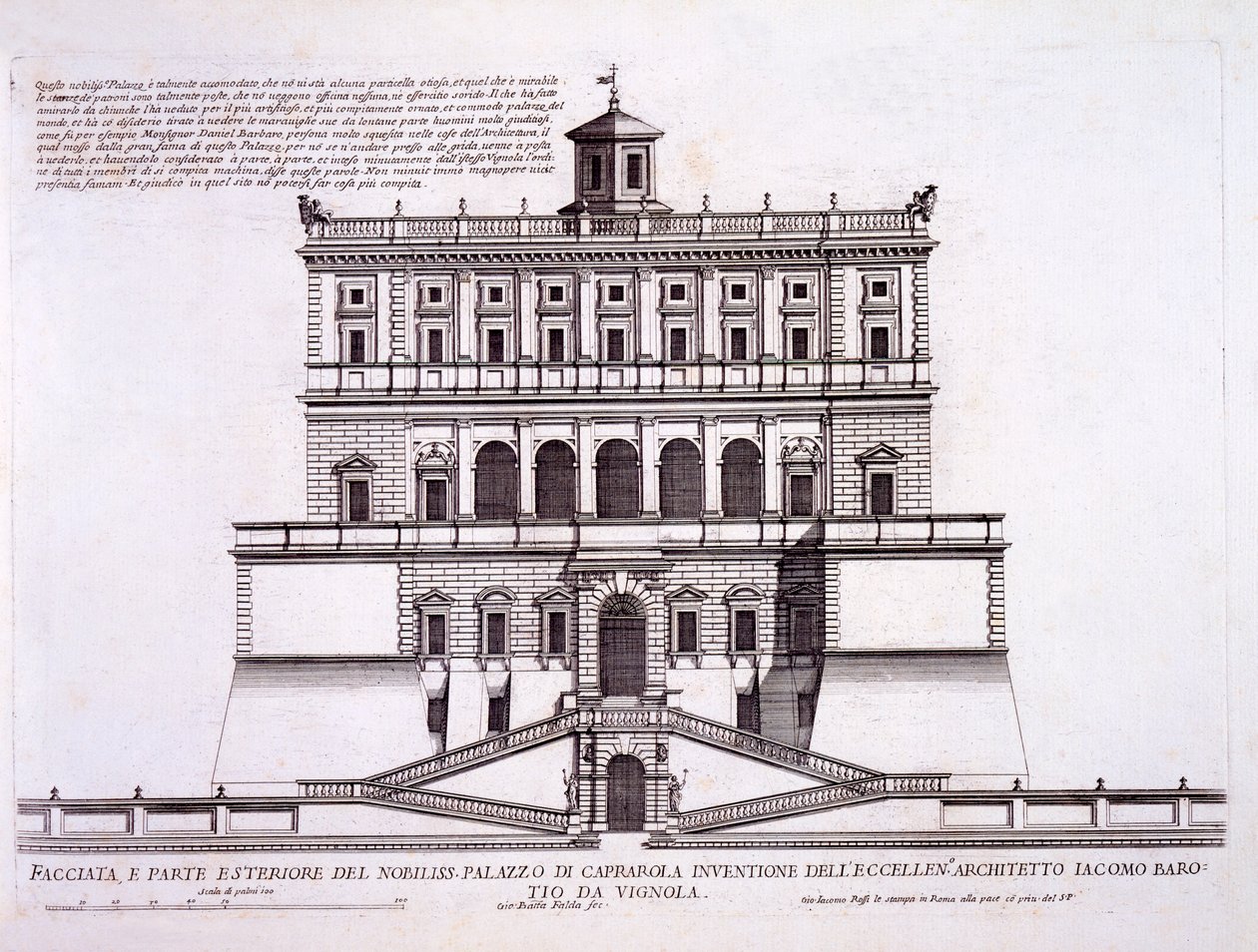 Palazzo di Caprarola, n. 1559–1573, palazzi di Romasta, osa II, julkaistu 1670-luvulla tekijältä Pietro Ferrerio