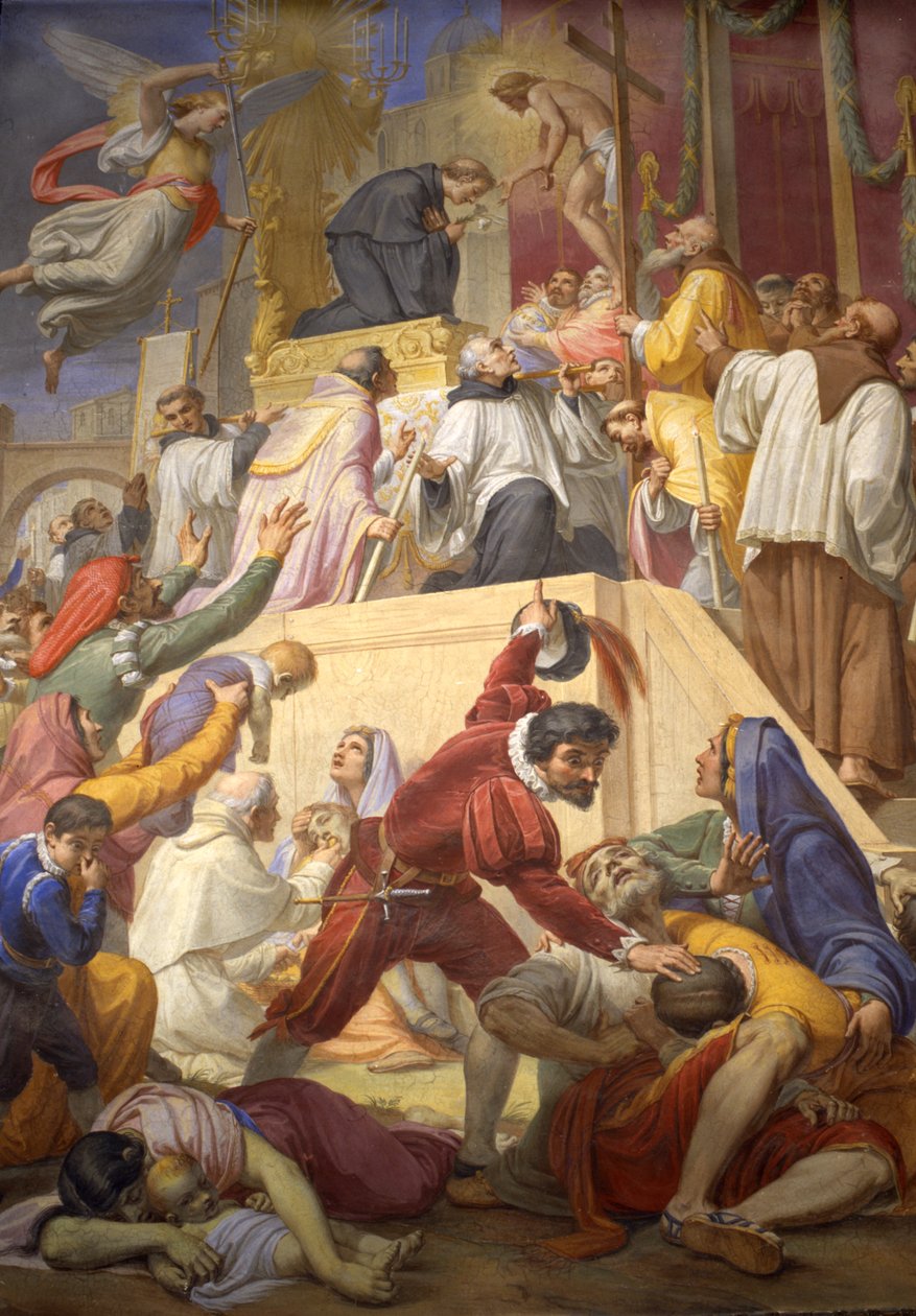 Pyhän Nikolauksen Tolentinon ihme Cordovan ruton aikana 1856-69 tekijältä Pietro Gagliardi