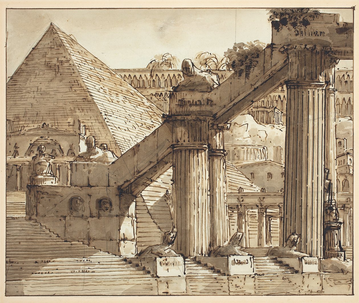 Egyptiläinen näyttämösuunnittelu tekijältä Pietro Gonzaga