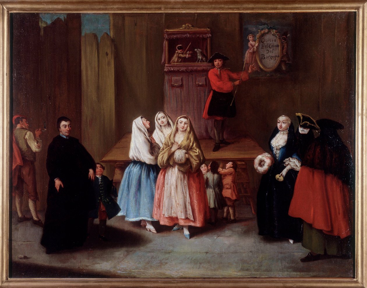Nukketeatteri Venetsiassa (maalaus tekijältä Pietro Longhi