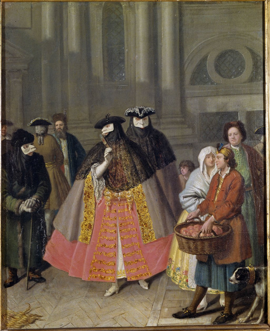 Keskustelua naamioiden tai Omenamyyjän kanssa tekijältä Pietro Longhi