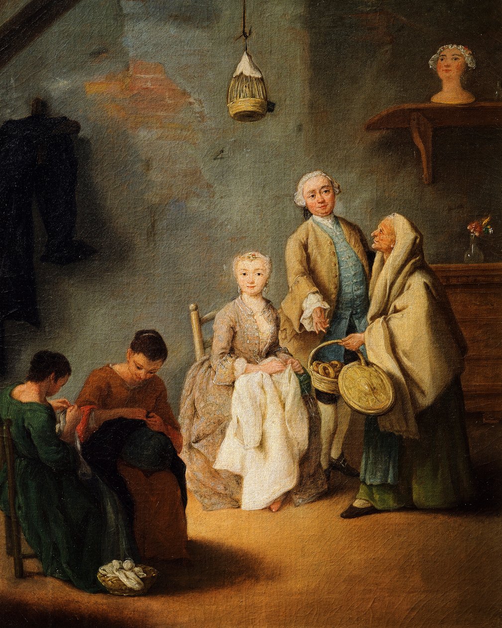 Kirjontapaja, Pietro Longhi (1701-1785) tekijältä Pietro Longhi
