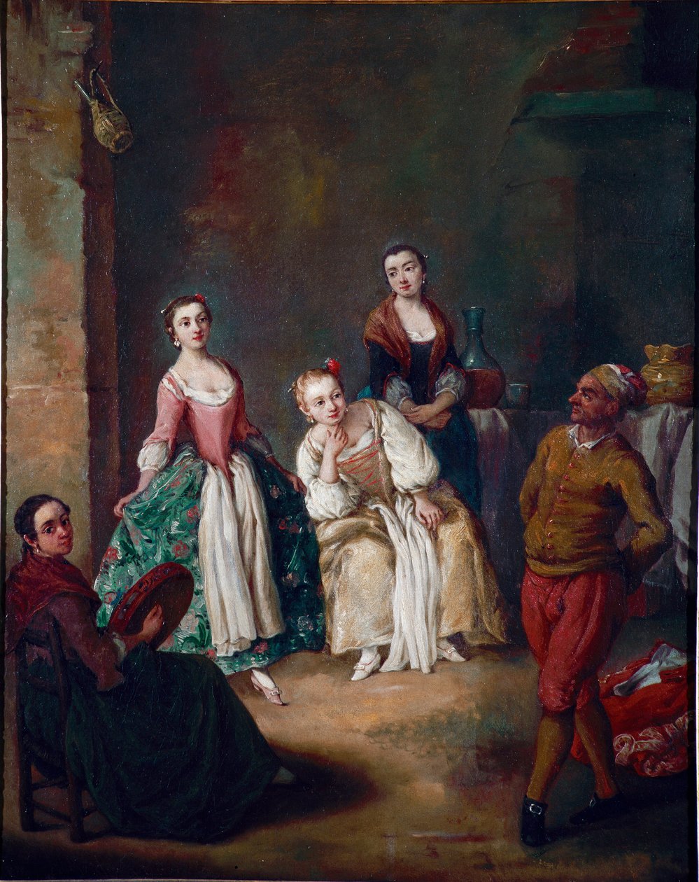 La forlane (La furlana), suosittu tanssi Venetsian alueella. Pietro Longhin (1702-1785) maalaus 1750 Su. 62x51 cm Ca 