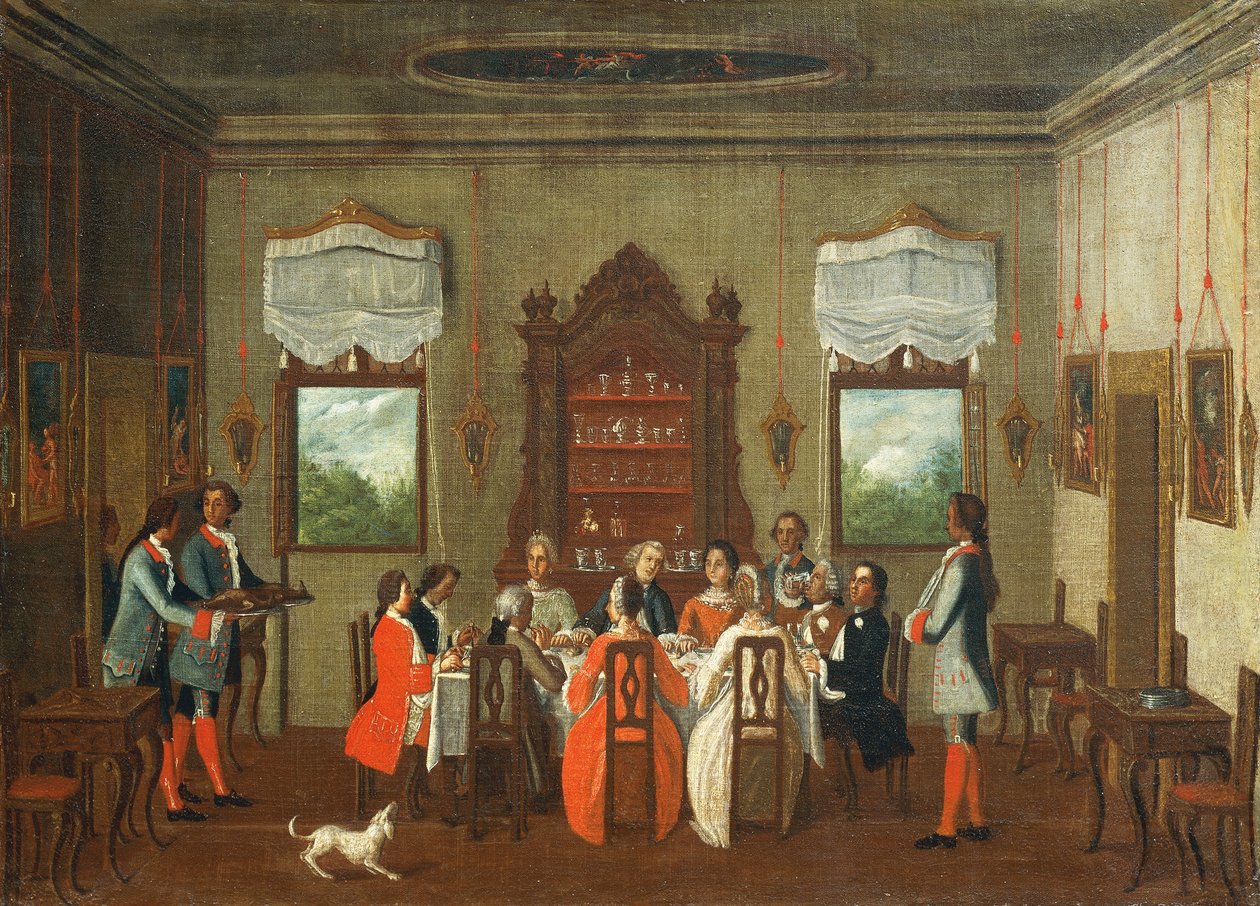 Lounas Villassa, Pietro Longhin koulusta tekijältä Pietro Longhi