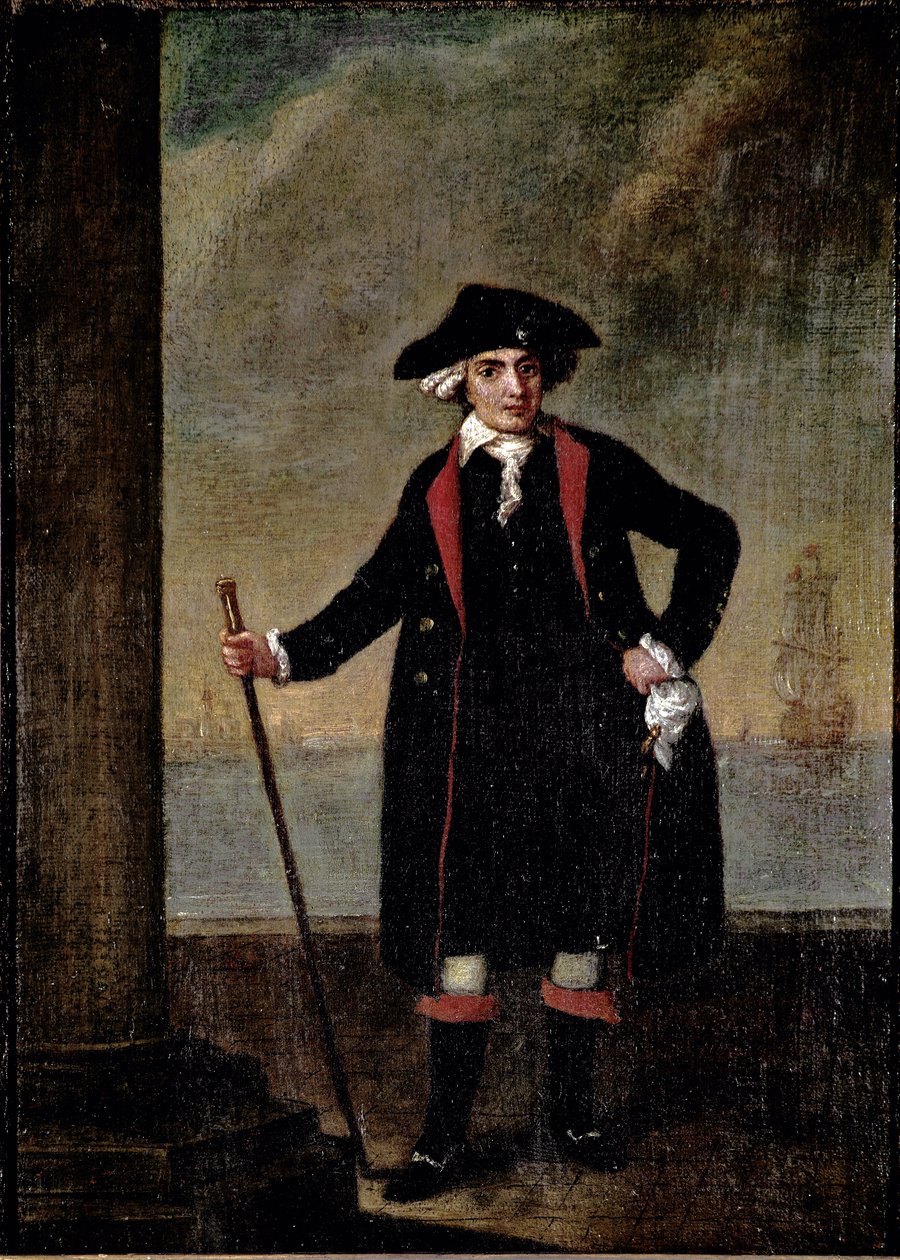 Italian laivan kapteeni Piero Rinaldin muotokuva (Muotokuva laivan kapteenista Piero Rinaldista) Pietro Longhin (1702-1785) maalaus n. 1781 Mitat 51x38 cm Venetsia, Ca 