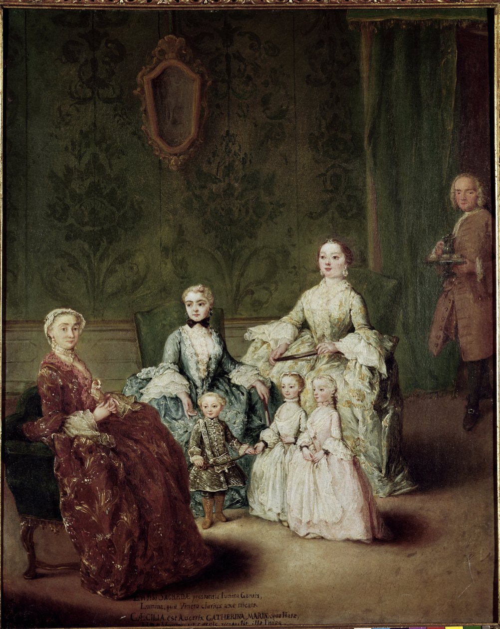 Sagredon perheen muotokuva. Pietro Longhin (1702-1785) maalaus tekijältä Pietro Longhi