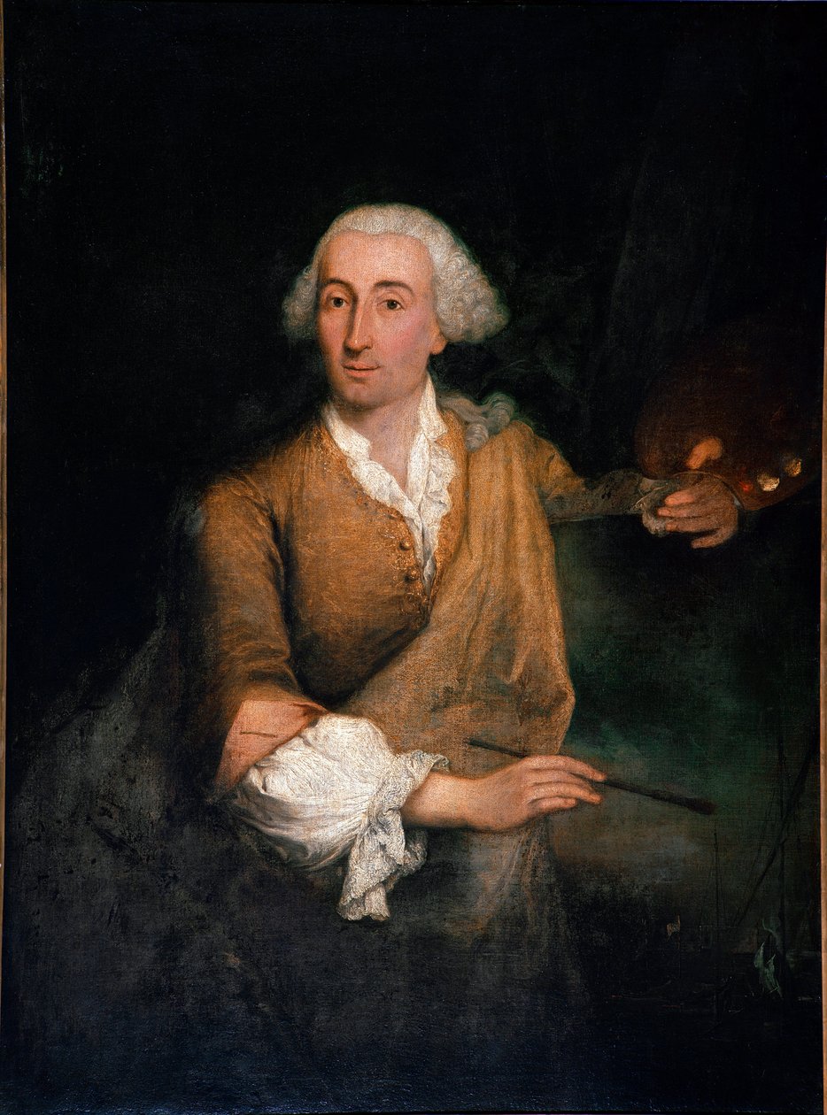 Muotokuva taidemaalari Francesco Guardista (1712-1793) 52-vuotiaana Pietro Longhin (1702-1785) maalaus 1764 Su. 132x100 cm Venetsia, Ca 