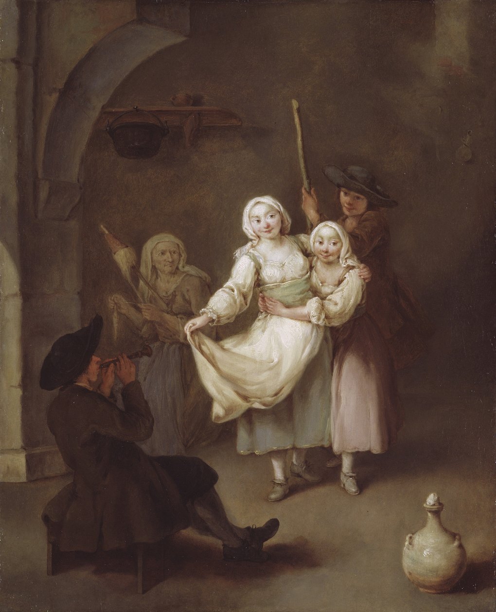 The Dance, n. 1750 (öljy kankaalle) tekijältä Pietro Longhi