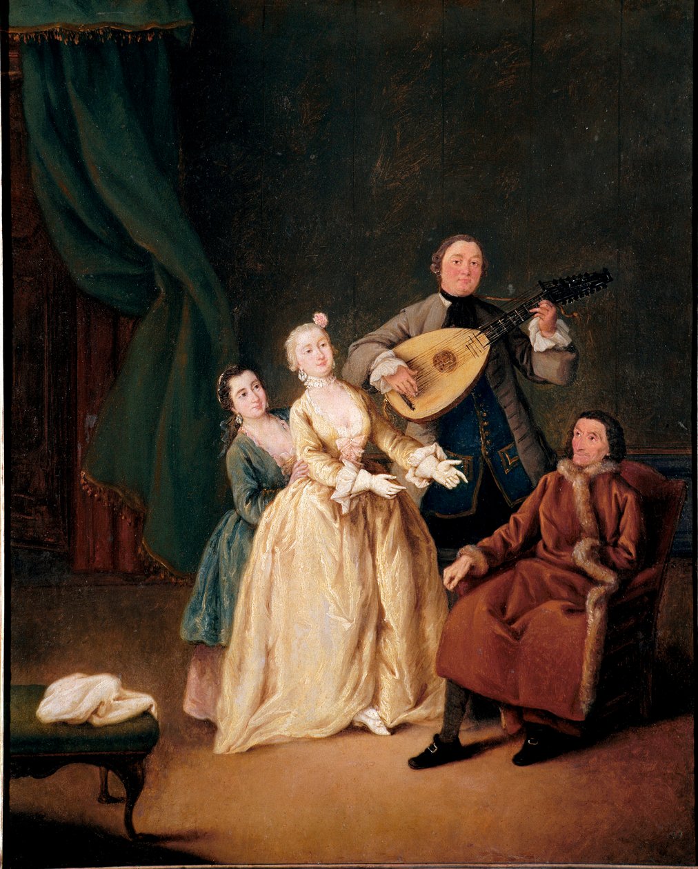 Pietro Longhin (1702-1785) Perhekonserttimaalaus 1752 Dim. 62x51 cm Ca 