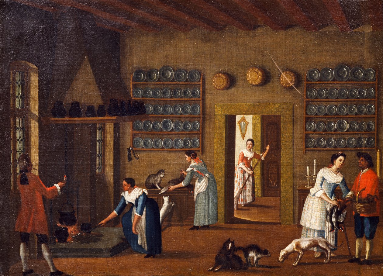 Keittiö huvilassa, Pietro Longhin koulusta tekijältä Pietro Longhi