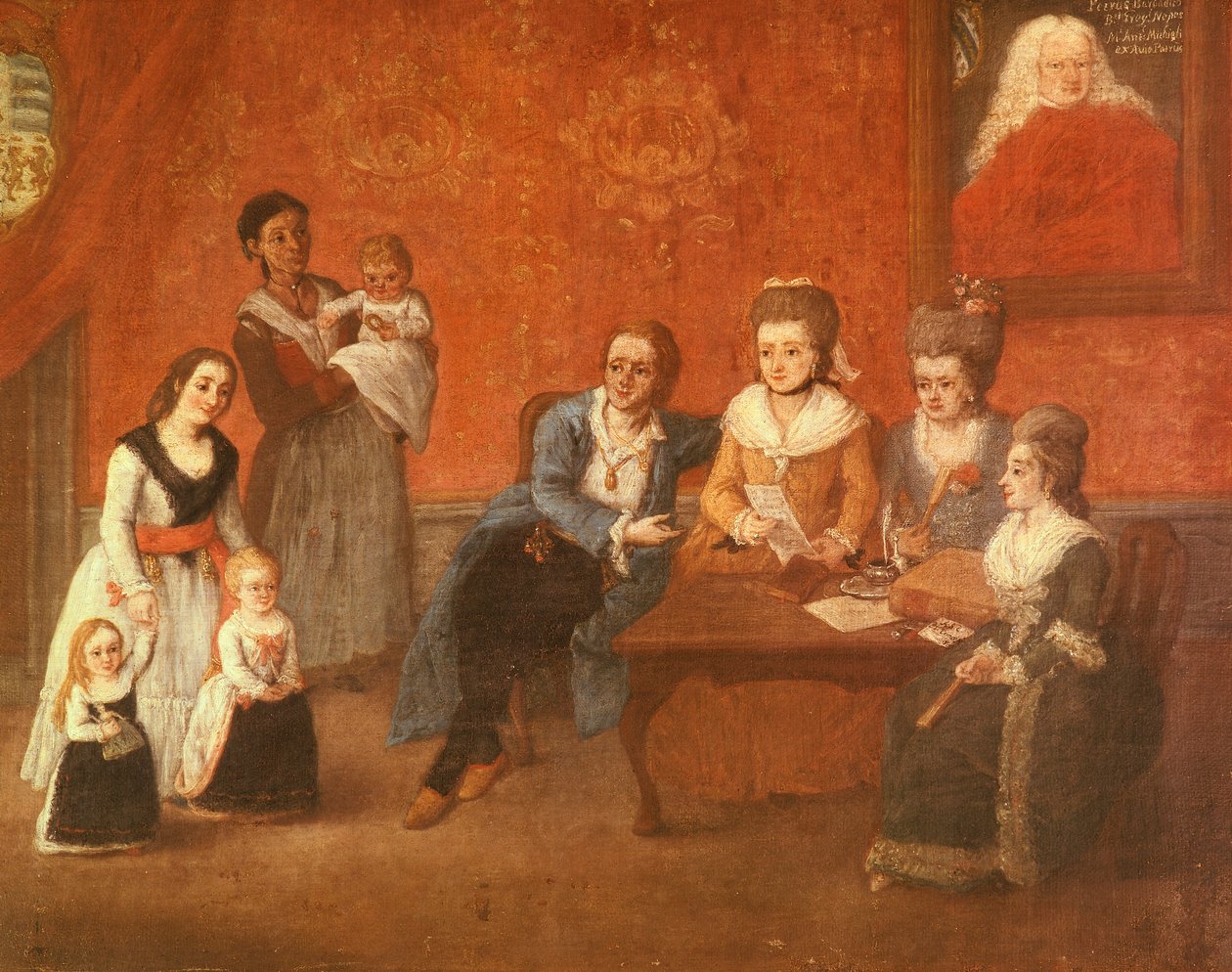 Michielin perhe, n. 1780 (öljy kankaalle) tekijältä Pietro Longhi