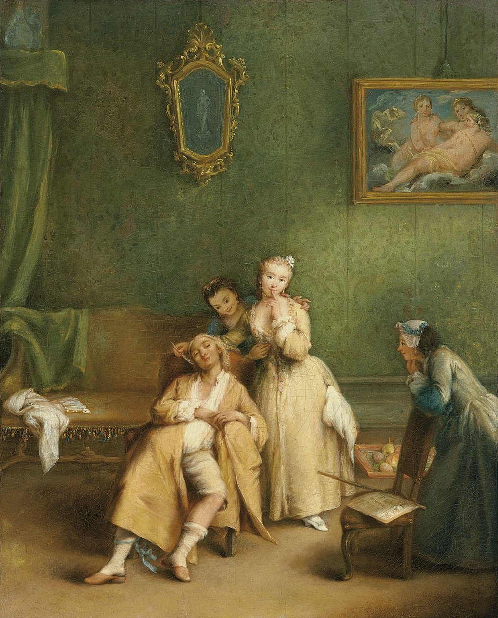 The Tickle, c. 1755 tekijältä Pietro Longhi