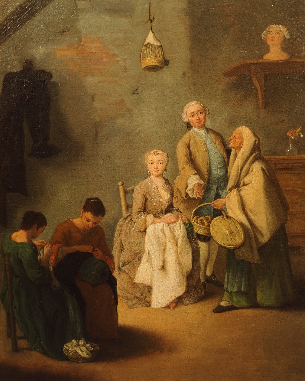 Pietro Longhin (1701-1785) bussolaiden (venetsialaisten makeisten) myyjä tekijältä Pietro Longhi