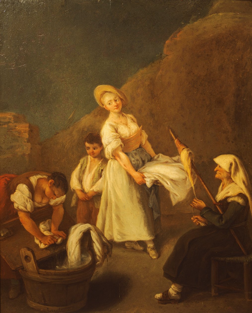 Pietro Longhin (1701-1785) pesurit, öljy paneelille, 61x50 cm tekijältä Pietro Longhi