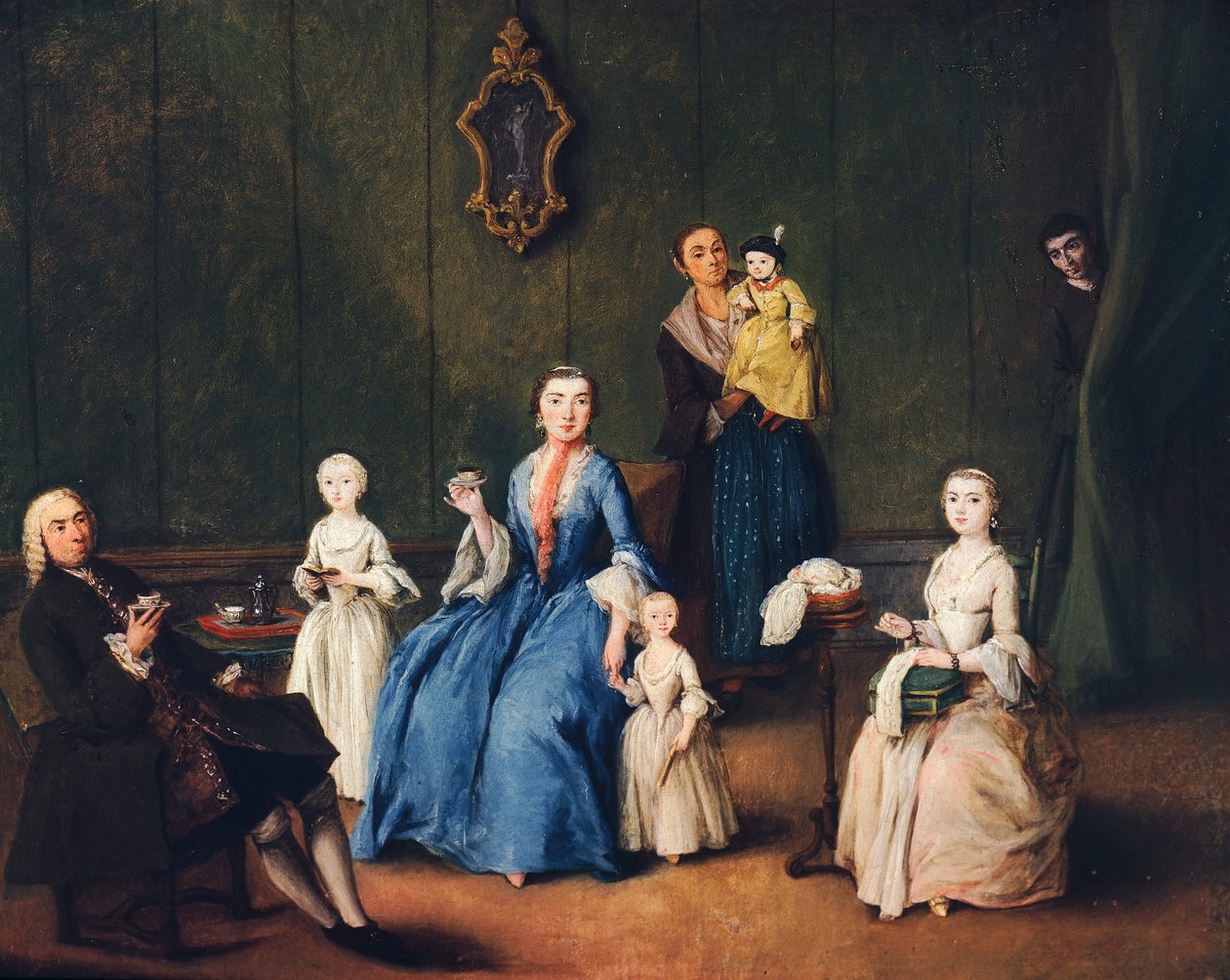 Venetsialainen perhe, kirjoittanut Pietro Longhi (1701-1785) tekijältä Pietro Longhi