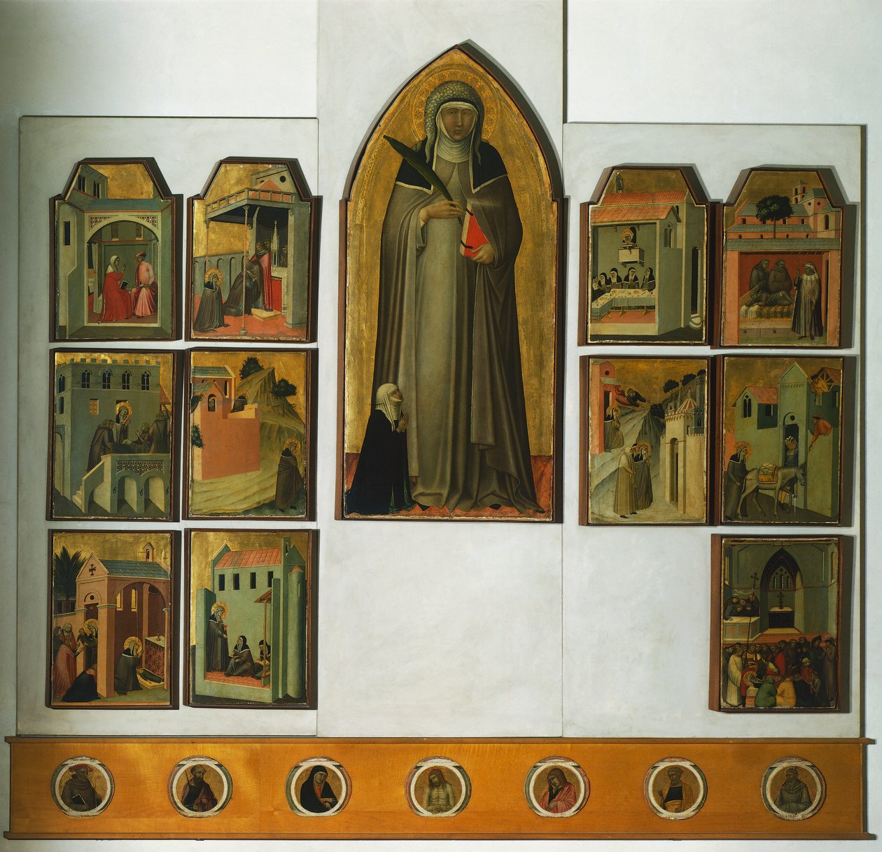Pietro Lorenzettin (noin 1280-1348) Siunatun nöyryyden alttaritaulu, tempera ja kulta paneelissa tekijältä Pietro Lorenzetti