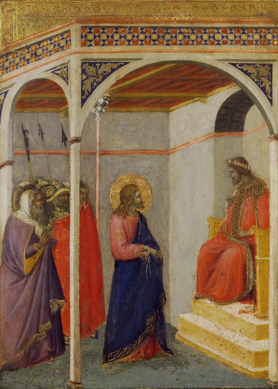Kristus Pilatuksen edessä, noin 1335. tekijältä Pietro Lorenzetti