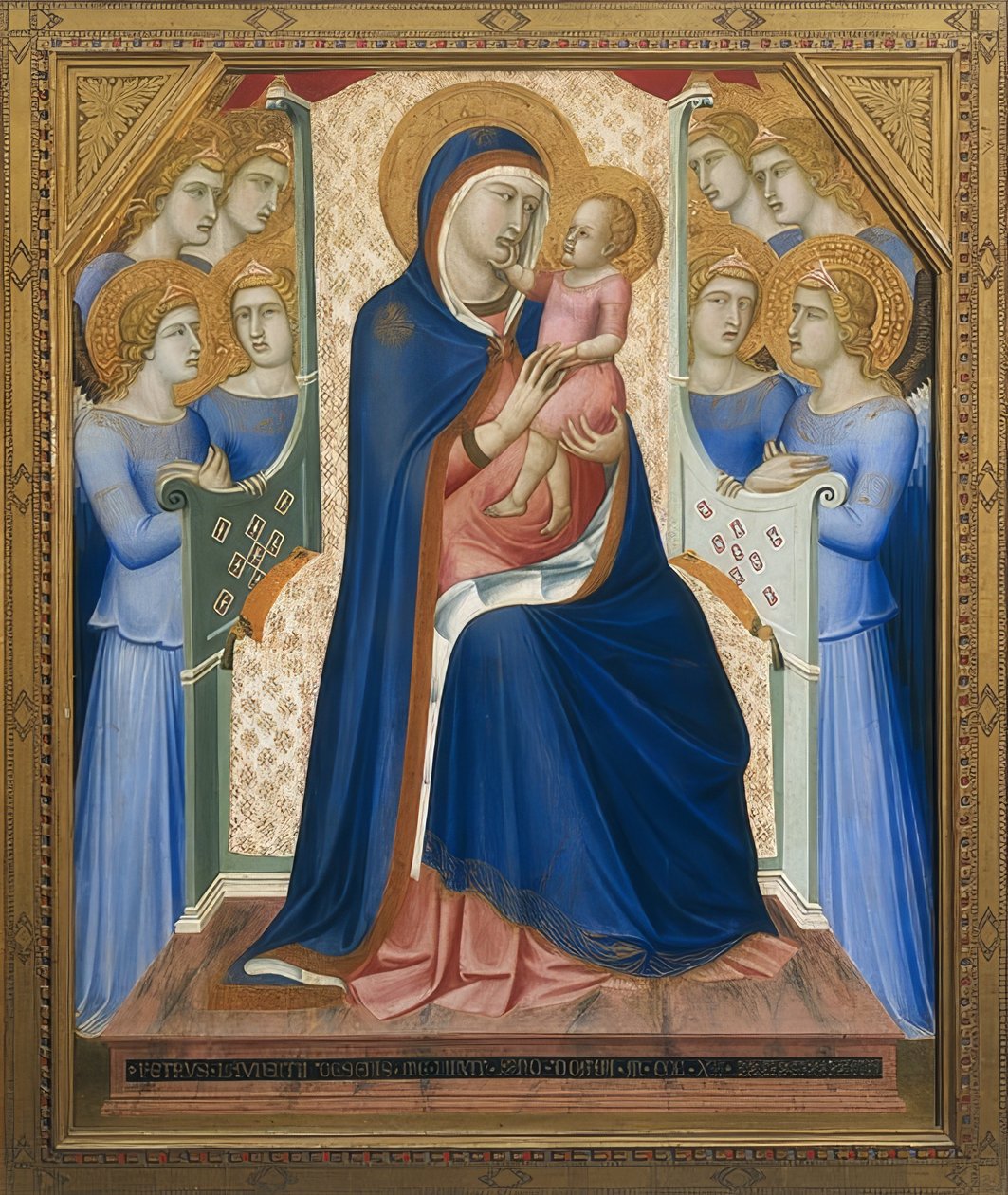 Madonna enkelien ympäröimänä. Noin 1340 tekijältä Pietro Lorenzetti