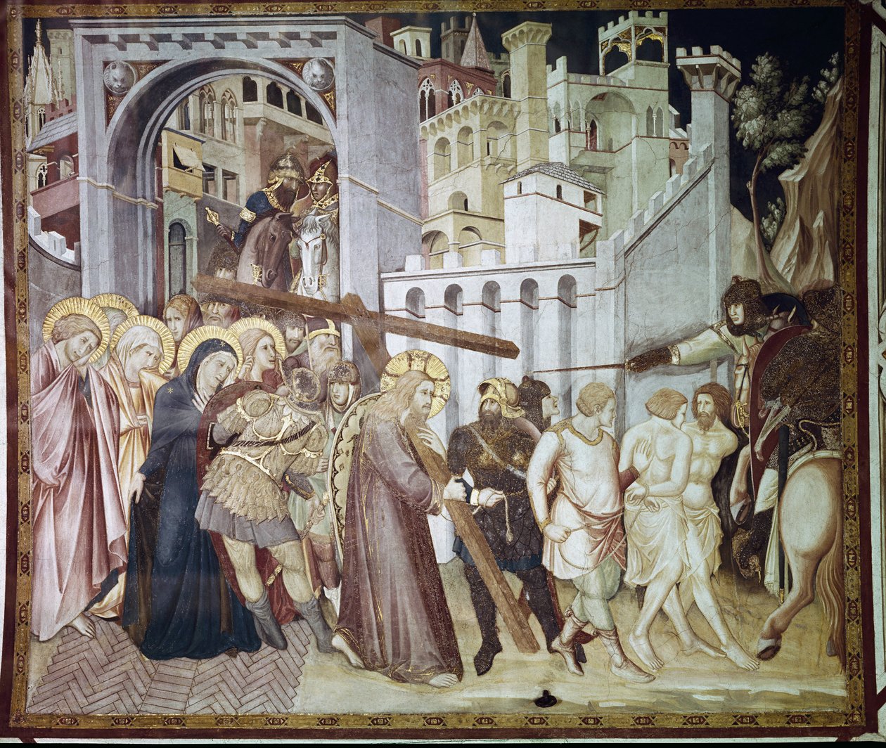 Kristuksen kärsimys - Pietro Lorenzettin fresko (1280-1348) tekijältä Pietro Lorenzetti