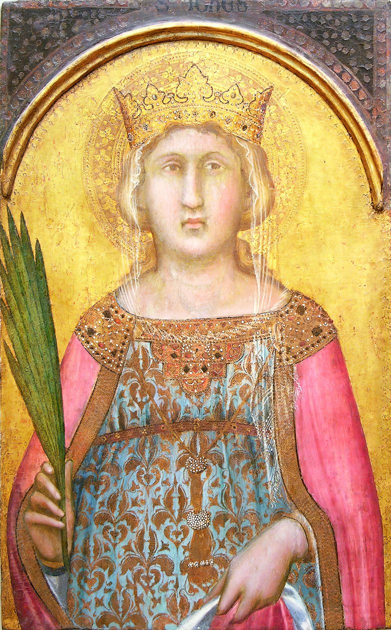 Pyhä Katariina Aleksandrialainen, pian vuoden 1342 jälkeen. tekijältä Pietro Lorenzetti