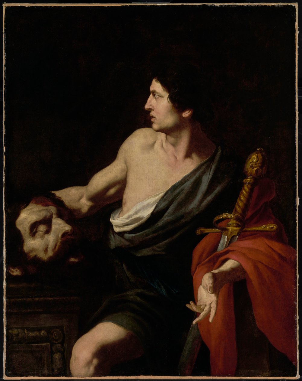 Daavid ja Goljatin pää, noin 1630 (öljy kankaalle). tekijältä Pietro Novelli