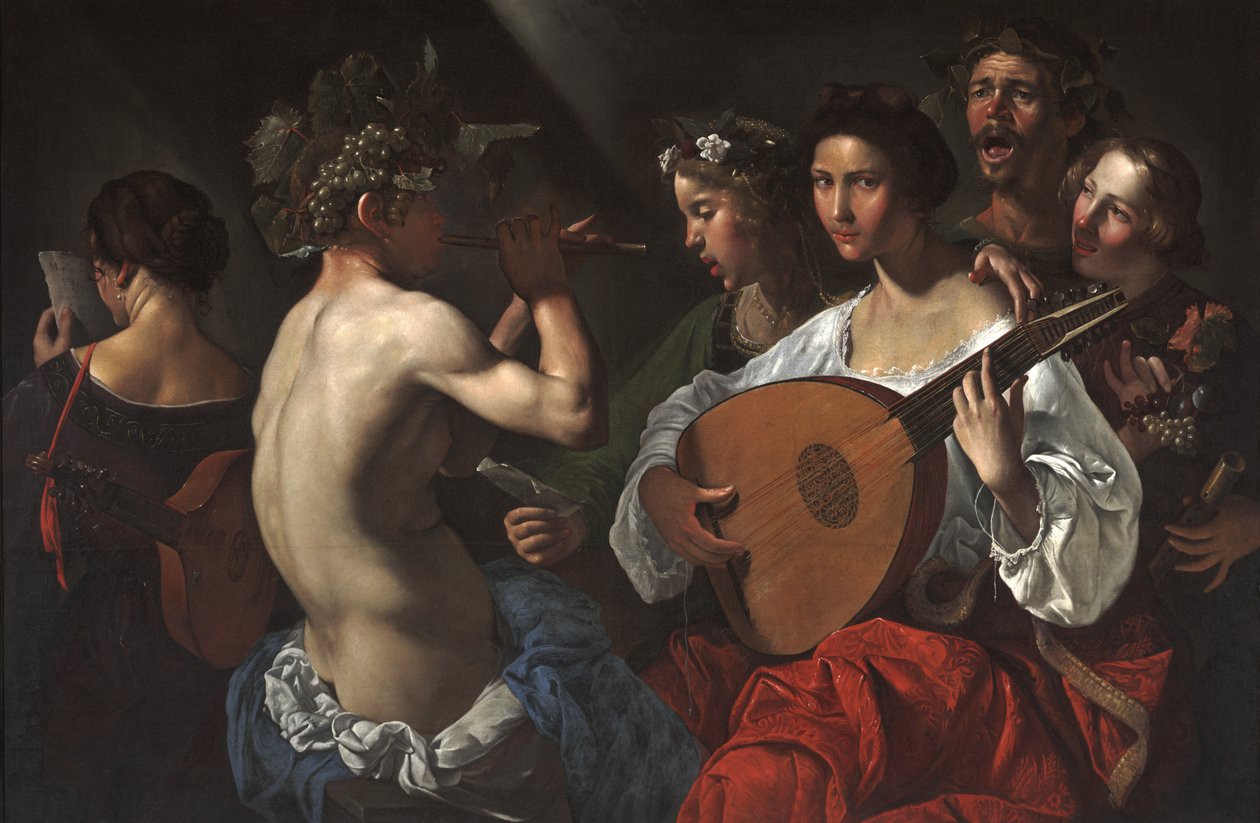 Bacchic-konsertti, n. 1625-1630 (öljy kankaalle) tekijältä Pietro Paolini