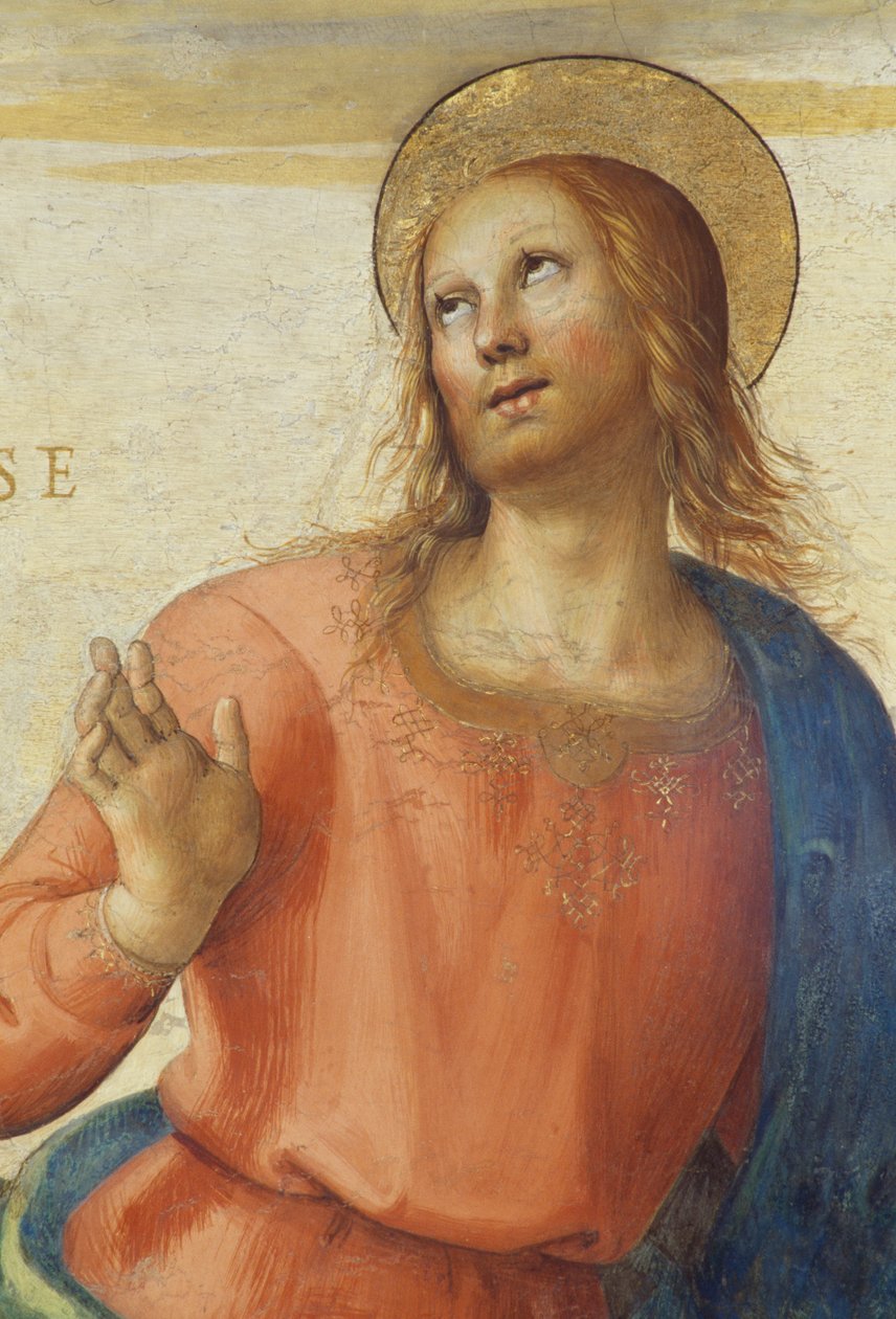 1496-1500, Perugino (noin 1450-1523), fresko, Audience Hall, Collegio del Cambio (muutoskollegio), Priors Palace, Perugia, Umbria, Italia tekijältä Pietro Perugino