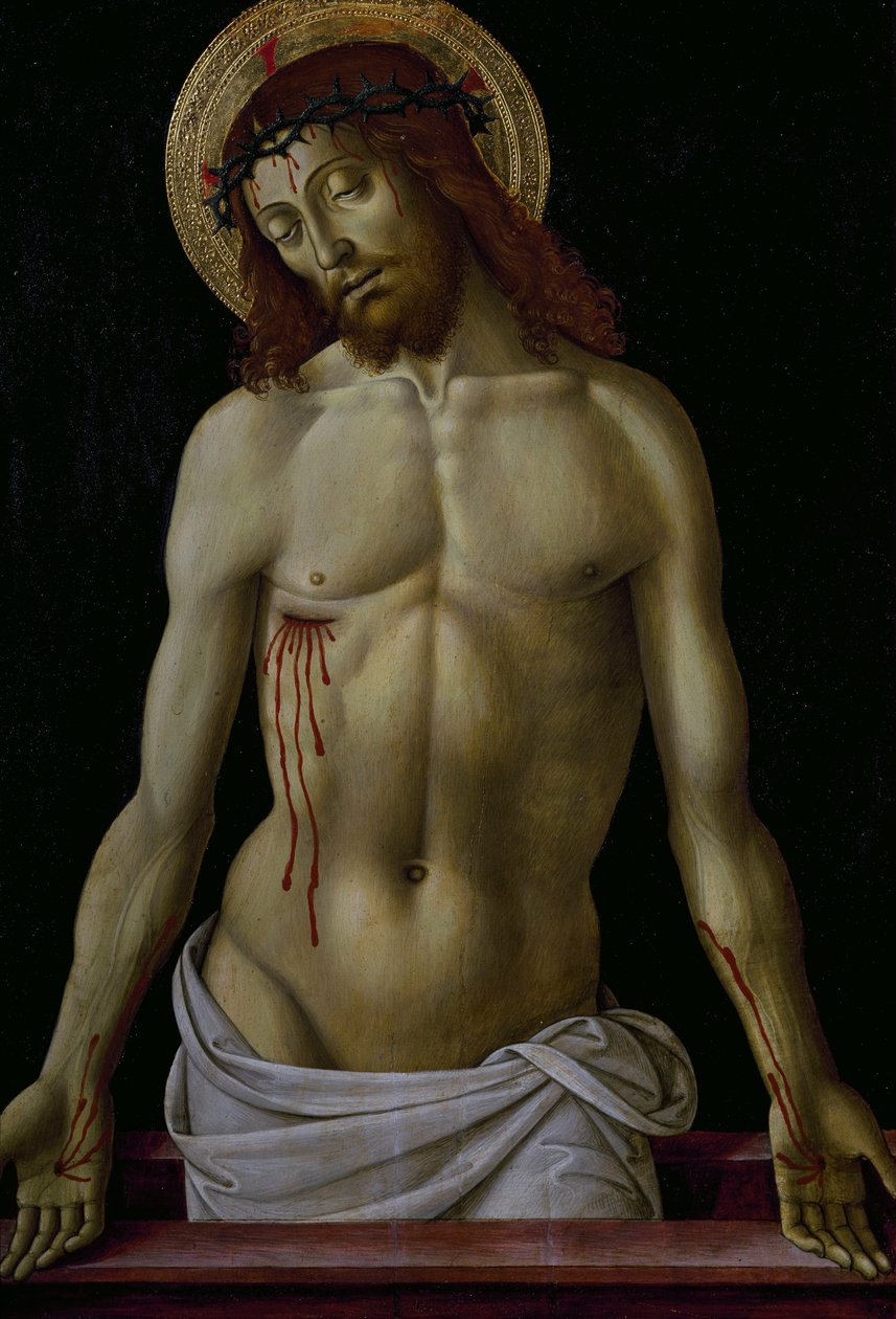Kristus Pietassa, Perugino (1450 ca-1523), öljy puulle, cm 525x365 tekijältä Pietro Perugino