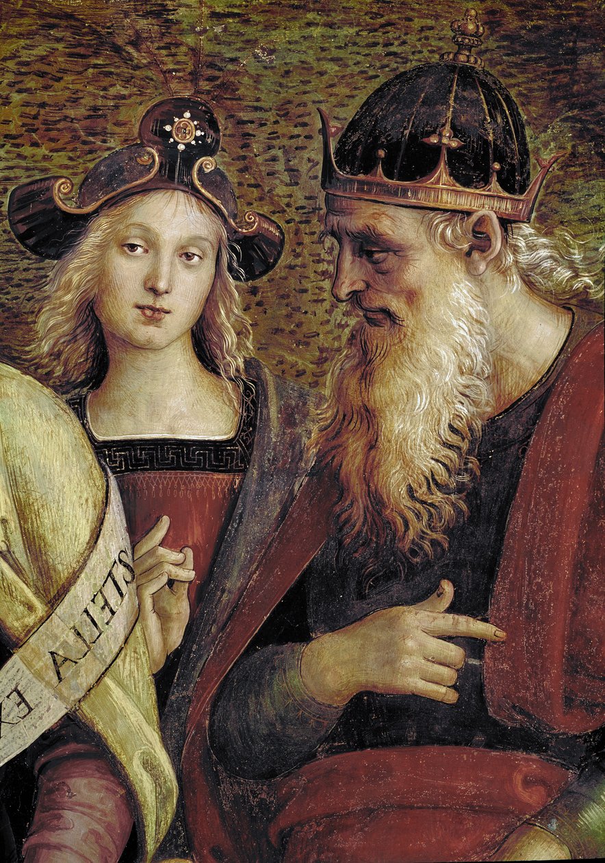 David, yksityiskohta Ikuisesta Isästä, joka ympäröi profeettoja ja sibyylejä (fresko tekijältä Pietro Perugino