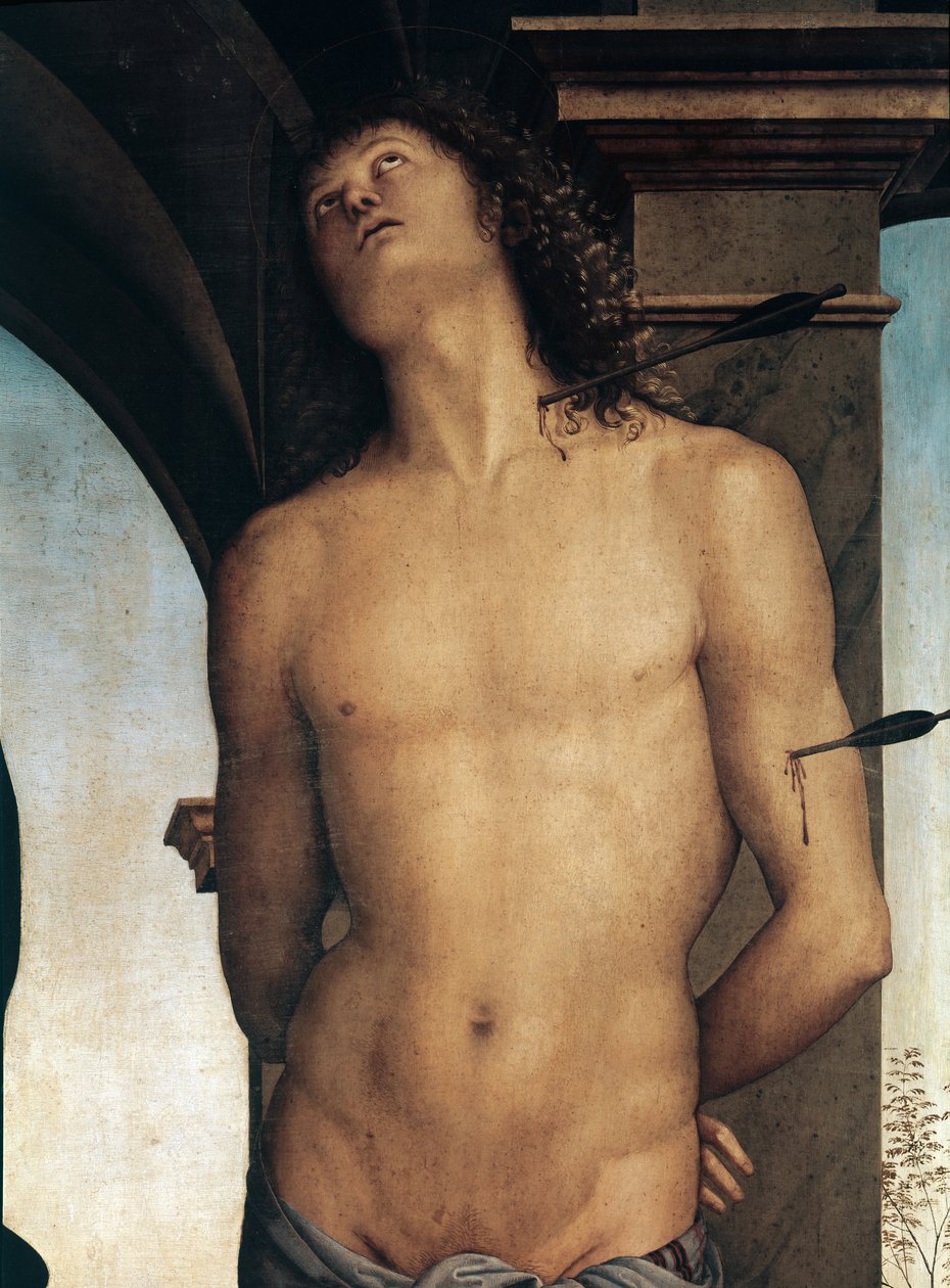 Yksityiskohta st Sebastianista (maalaus tekijältä Pietro Perugino
