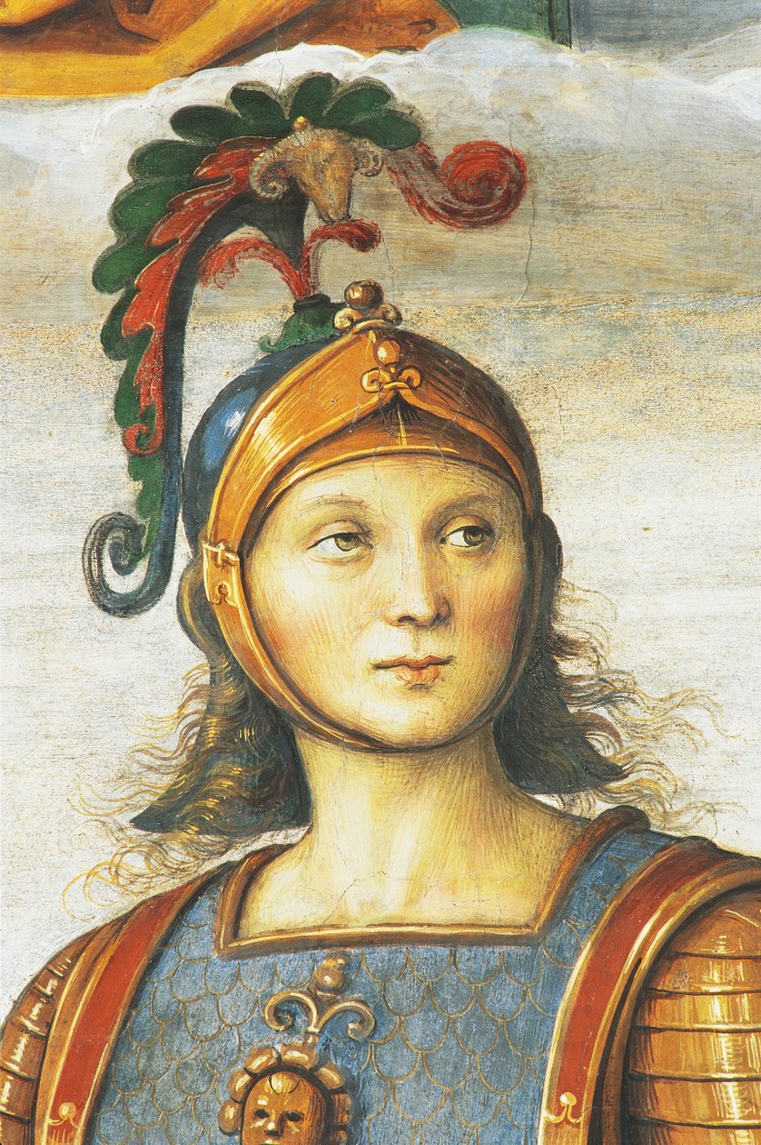 Horace Coclite, Perugino (noin 1450-1523), fresko, Audience Hall, Collegio del Cambio (muutoskollegio), Priors Palace, Perugia, Umbria, Italia tekijältä Pietro Perugino