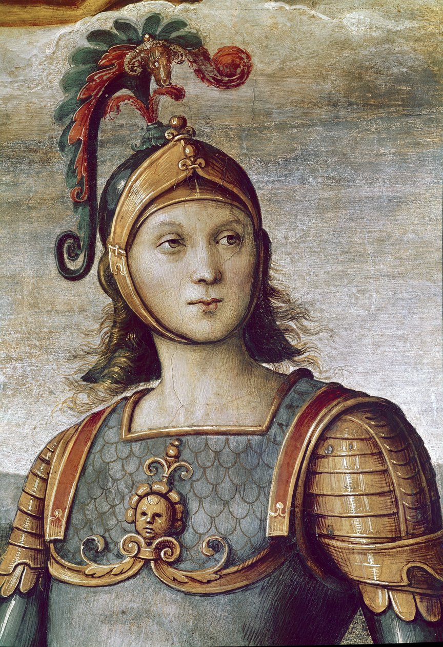 Horatius Cocles, yksityiskohta voimasta ja raittiudesta (Fresko tekijältä Pietro Perugino